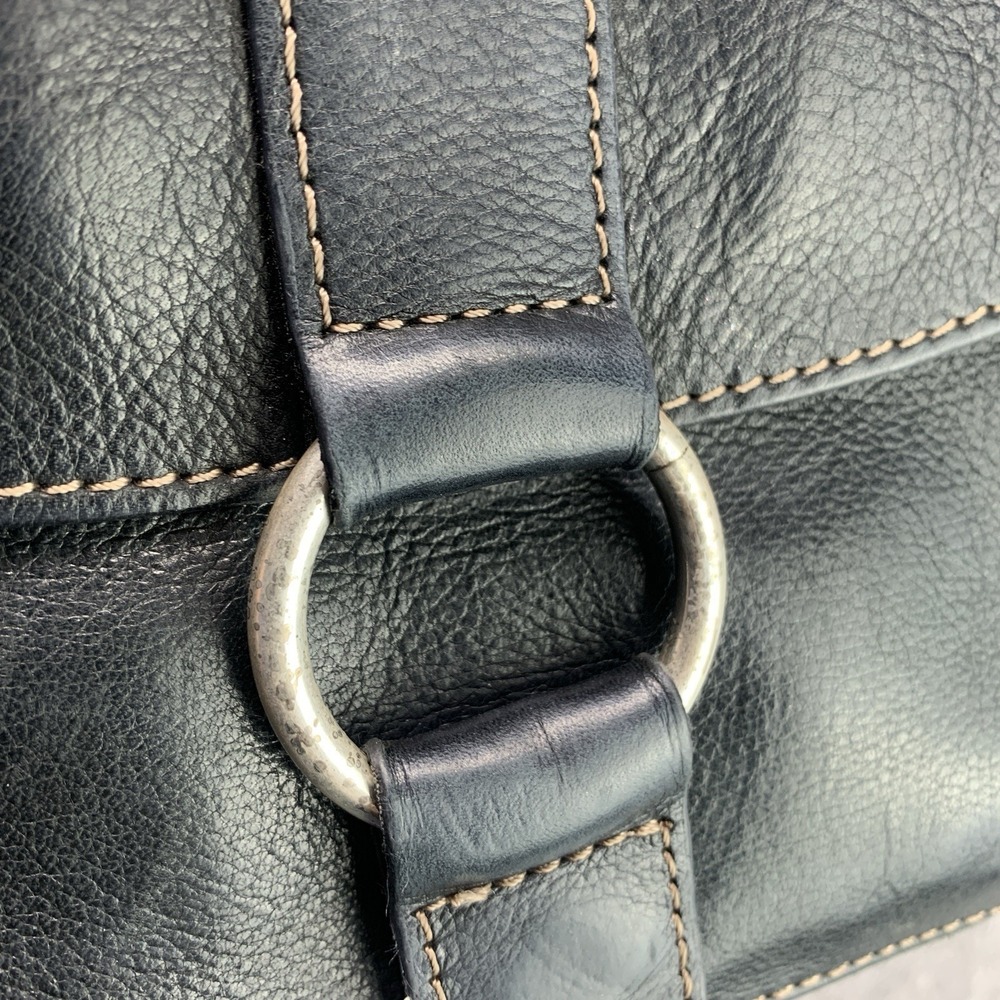 VTG Fossil Black Pebbled Leather Crossbody Purse Bag (8.5"x7") - Picture 6 of 10